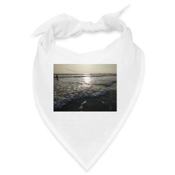 Meer, Strand, Welle, Brandung - Bandana - Weiß - Vorne