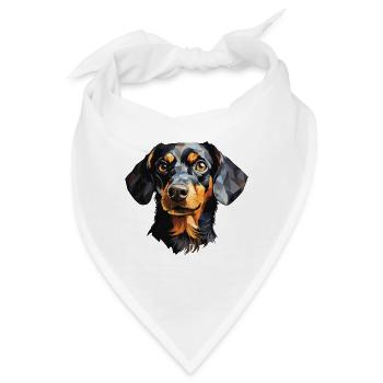 Dackel Polygon Design - Bandana - Weiß - Vorne