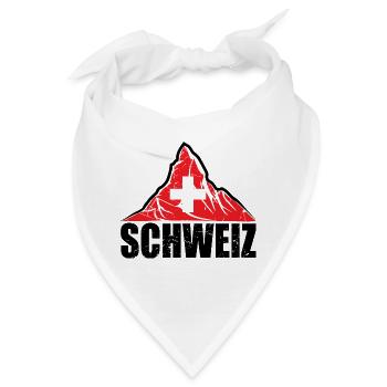 Schweiz Matterhorn - Schweiz Flagge - Bandana - Weiß - Vorne