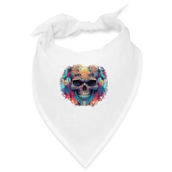 Cyberpunk Skull // TechSkull Matrix - Bandana - Weiß - Vorne