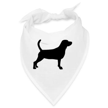 beagle schattenriss 1 - Bandana - Weiß - Vorne
