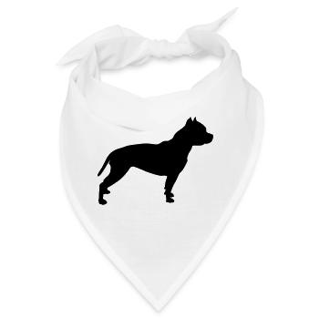 pitbull schattenriss 1 - Bandana - Weiß - Vorne