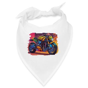 NanoNighthawk // Cyberpunk Bike - Bandana - Weiß - Vorne