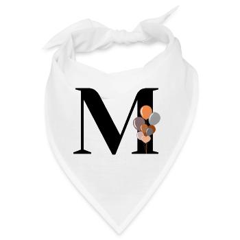 Buchstabe m Geburtstagsballon - Bandana - Weiß - Vorne