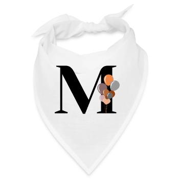 Buchstabe m Geburtstagsballon - Bandana - Weiß - Vorne