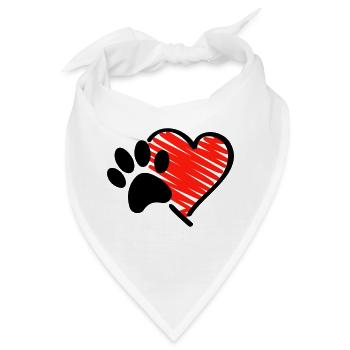 pfote herz - Bandana - Weiß - Vorne