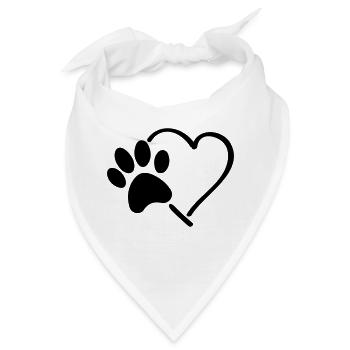 pfote herz - Bandana - Weiß - Vorne