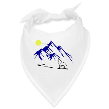 wolf vollmond - Bandana - Weiß - Vorne