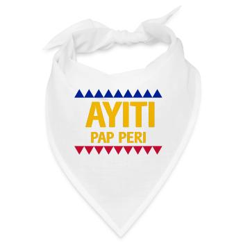 Haiti Haitian Flagge Ayiti Haitianer I Geschenk - Bandana - Weiß - Vorne