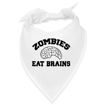 zombies eat brains - Bandana - Weiß - Vorne
