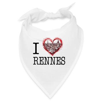 Ich liebe Rennes - Bandana - Weiß - Vorne