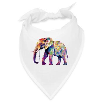 elefant bunt - Bandana - Weiß - Vorne