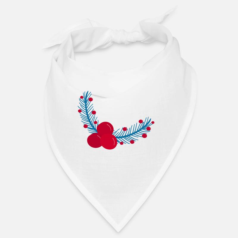 Feuilles et baies de houx de Noël1 Bandana