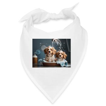 Hunde beim Baden - Bandana - Weiß - Vorne
