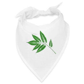 Blatt Esche - Eschenblatt BOTANISCH - Bandana - Weiß - Vorne