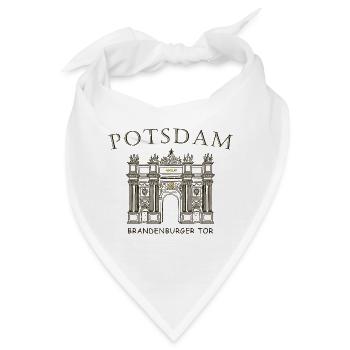 Potsdam, Brandenburger Tor, Deutschland Zeichnung - Bandana - Weiß - Vorne