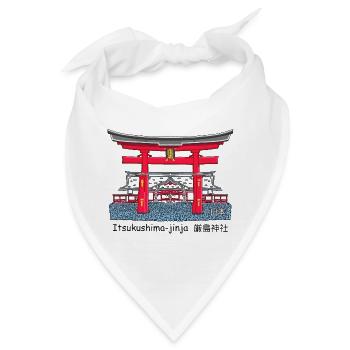 Itsukushima-Schrein, Miyajima, Hiroshima. Japan - Bandana - Weiß - Vorne
