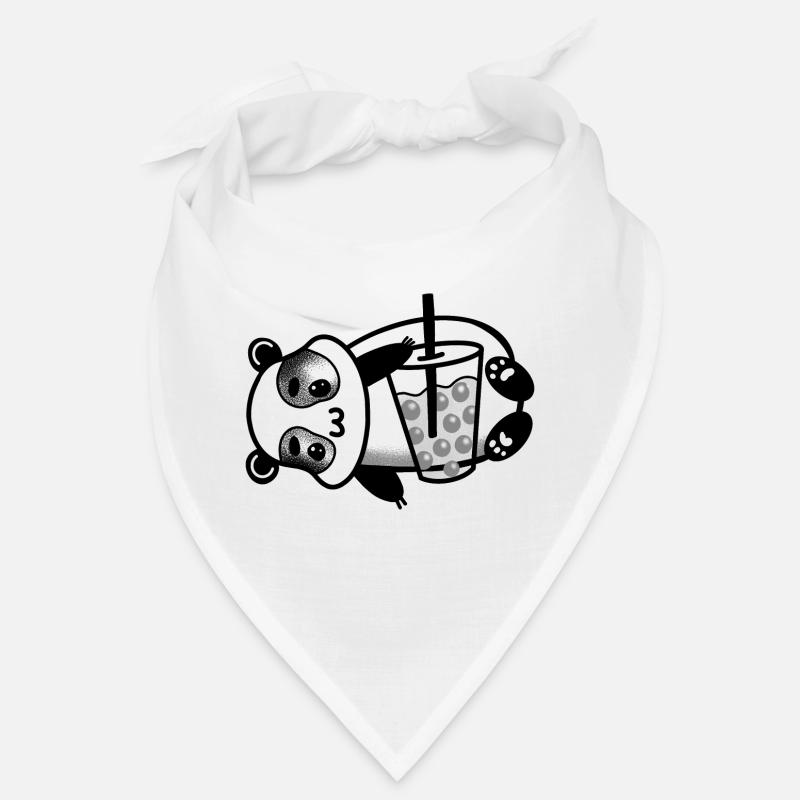 Panda legt sich mit einem Bubble Tea hin Bandana