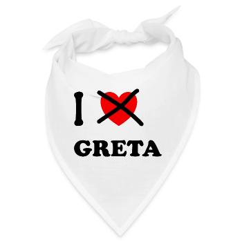 Greta mag ich nicht mehr - Bandana - Weiß - Vorne