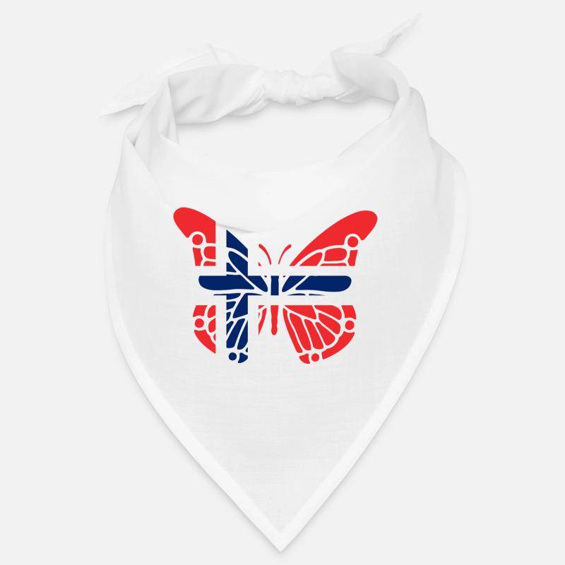 Schmetterling mit Norwegenfahne Bandana