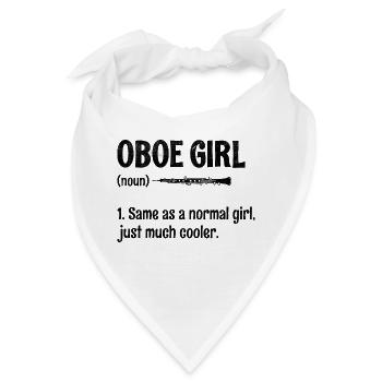Oboe Girl Oboe Basoonist Marching Band Instrument - Bandana - Weiß - Vorne