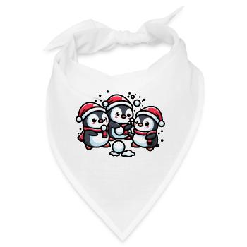 Entzückende niedliche Pinguin-Weihnachtsmannmütze Winter Schneeball fi - Bandana - Weiß - Vorne
