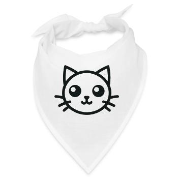 Süßer Katzenkopf Süße Katze - Bandana - Weiß - Vorne