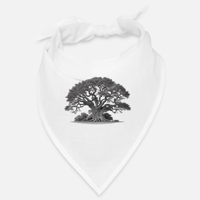 Old tree oak with roots and many branches Bandana