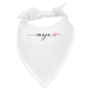 Maja Name Kalligrafie Schrift - Bandana - Weiß - Vorne