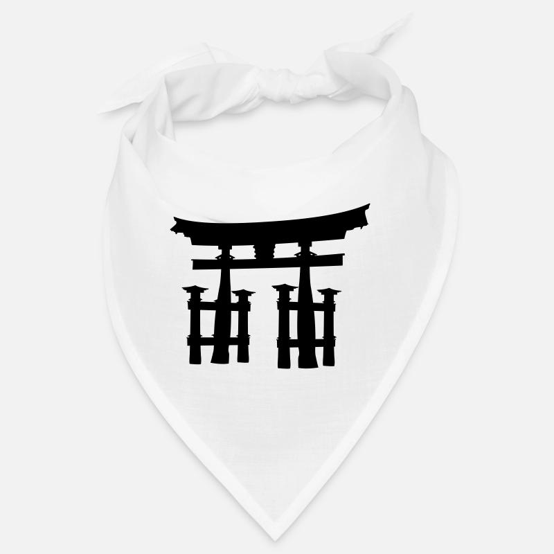 Japanisches Torii oder Tor transparentes Schattenbild Bandana