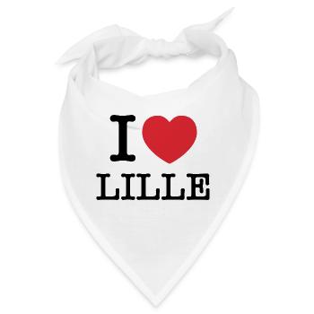 Ich liebe Lille | Lille | I Herz Lille | Frankreich - Bandana - Weiß - Vorne