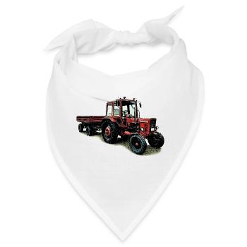 Belarus MTS 80 mit Anhänger - Bandana - Weiß - Vorne