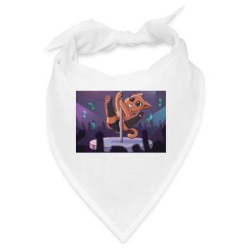 Tanzende Katze - Bandana - Weiß - Vorne