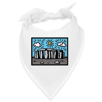 Stonehenge-Kunst - Bandana - Weiß - Vorne