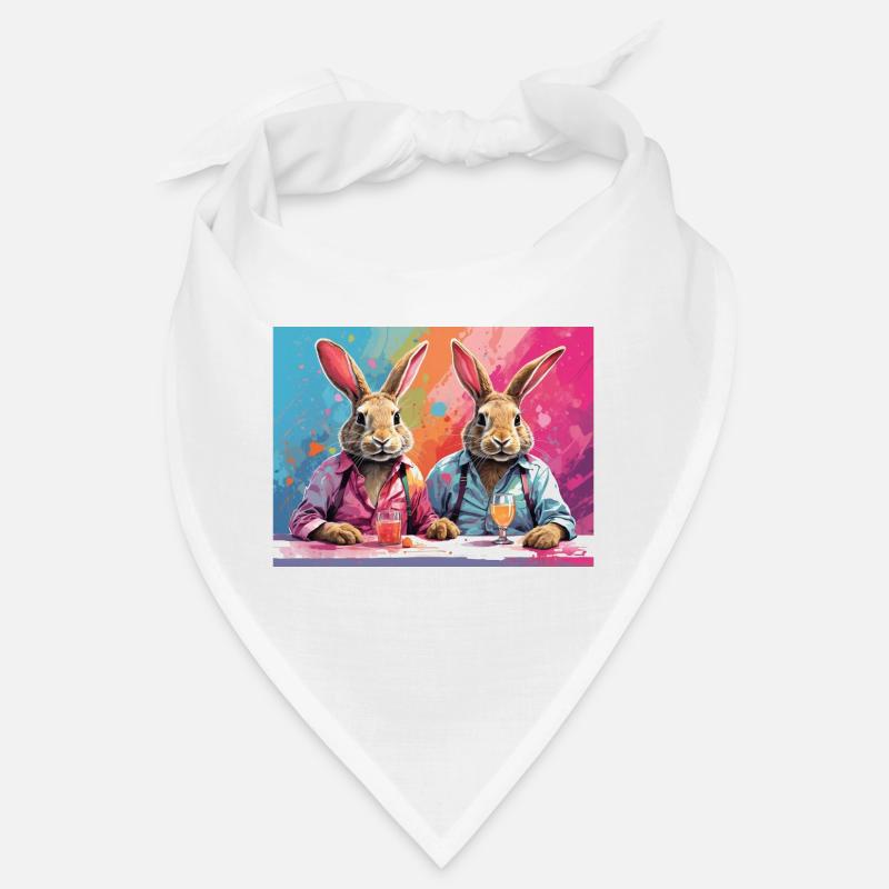 Comicstyle easterrabbits in a bar Bandana