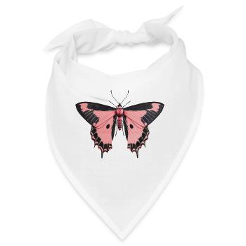 Rosa Schmetterling - Bandana - Weiß - Vorne