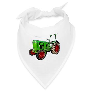 Alter Traktor Deutz D25 - Bandana - Weiß - Vorne