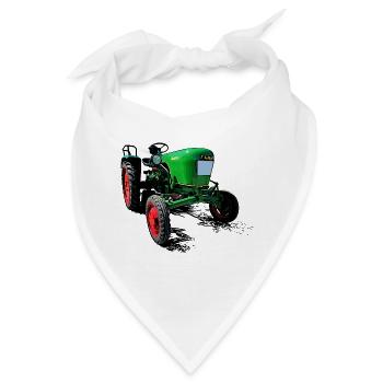Dieselross F12 | Oldtimer-Traktor - Bandana - Weiß - Vorne