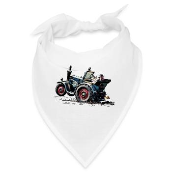 Lanz Traktor Bulldog Power - Bandana - Weiß - Vorne