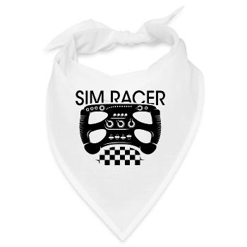 Simracer Lenkrad Zielflagge gaming Formel Racing - Bandana - Weiß - Vorne