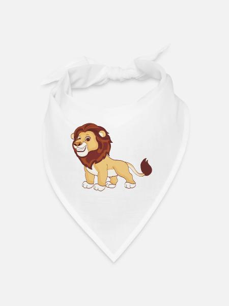 A magnificent lion - Bandana - white - Front
