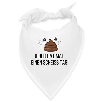 Scheiß Tag - Bandana - Weiß - Vorne