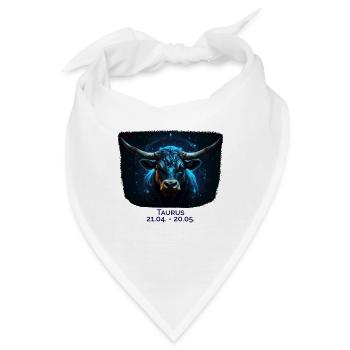 Sternzeichen Stier Datum - Bandana - Weiß - Vorne