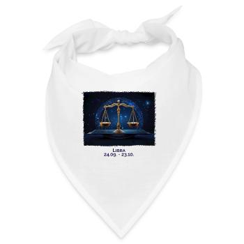 Sternzeichen Waage Datum - Bandana - Weiß - Vorne