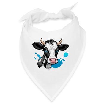 Süße Milchkuh mit blauen Augen - Bandana - Weiß - Vorne