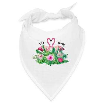 Der Flanschflamingo tropisch - Bandana - Weiß - Vorne