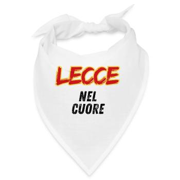 Lecce Gelbrot im Herzen - Bandana - Weiß - Vorne