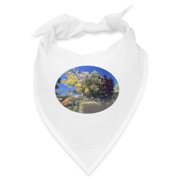 Bunte Bäume, blauer Himmel - Bandana - Weiß - Vorne