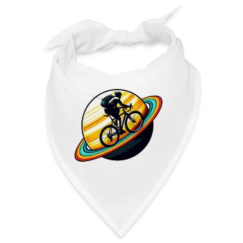 Radfahrer auf dem Saturn - Bandana - Weiß - Vorne