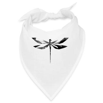 Geometrische Libelle - Bandana - Weiß - Vorne